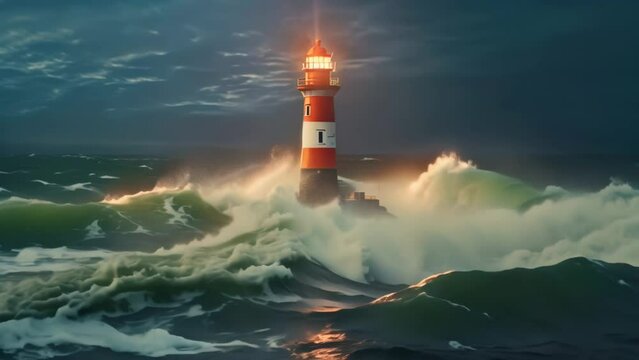 lighthouse in the sea