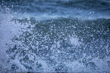 close up wave with waterdrops
