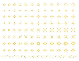 キラキラかわいい手描きの星アイコンセット