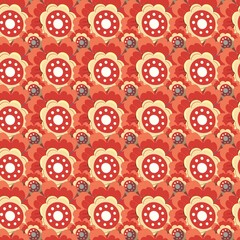 seamless pattern with red flowers