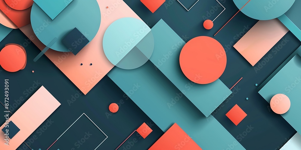 Poster A modern and sleek abstract background with geometric shapes. The design features an array of angular patterns creating depth while maintaining simplicity