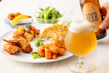クラフトビールと枝豆
