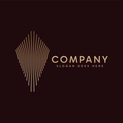 An abstract luxury geometric logo combines sophisticated design elements with geometric shapes to create a visually striking and elegant symbol. 