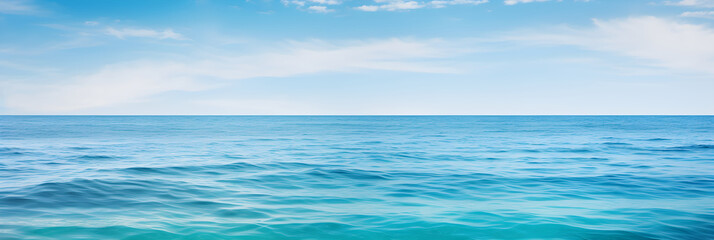 Fototapeta premium Mesmerizing Blue Ocean Expanse: A Symbiosis of Sky, Water, and Light