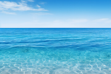 Fototapeta premium Mesmerizing Blue Ocean Expanse: A Symbiosis of Sky, Water, and Light