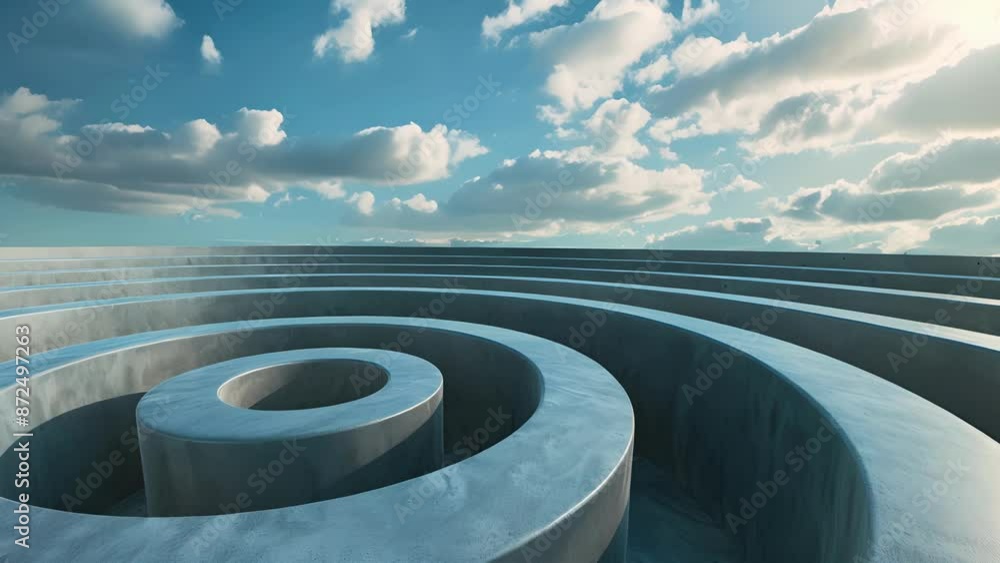 Poster a maze of spirals each one a path to a different abstract world waiting to be explored.