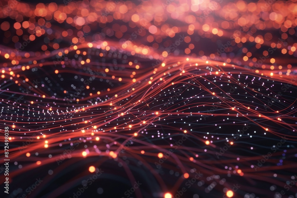 Poster a visually stunning depiction of a quantum network, showcasing the potential future advancements in 