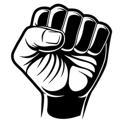 hand fist vector silhouette illustration