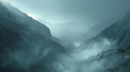 Expert photographer capturing the essence of a misty mountain landscape at dawn