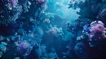 Naklejka premium Aerial view of an underwater city