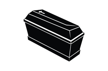 3d render of a symbol, coffin vector,   icon vector illustration,  coffin silhouette of a coffin isolated on a white background,  eps, png, svg,   vector 