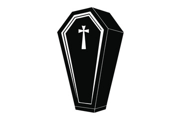 3d render of a symbol, coffin vector,   icon vector illustration,  coffin silhouette of a coffin isolated on a white background,  eps, png, svg,   vector 