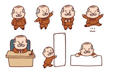 偉そうじゃないかわいい校長や社長のようなキャラ素材