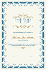 Classic certificate of achievement award template