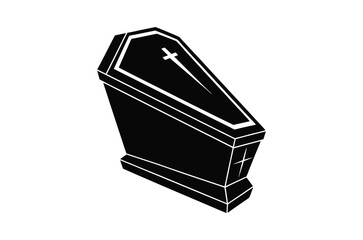 3d render of a symbol, coffin vector,   icon vector illustration,  coffin silhouette of a coffin isolated on a white background,  eps, png, svg,   vector 