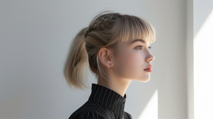 金髪の若いアメリカ人の女性モデル