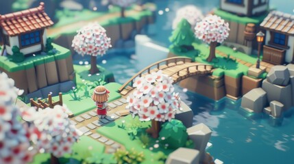 Obraz premium As I watched the isometric sweetheart interact with its surroundings, I couldn't help but be enchanted by its pure and genuine spirit.
