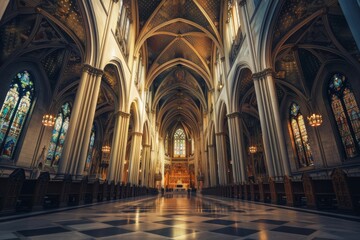 Grand Interior of a Cathedral