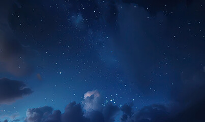 Obraz premium Clear Night Sky with Stars and Clouds