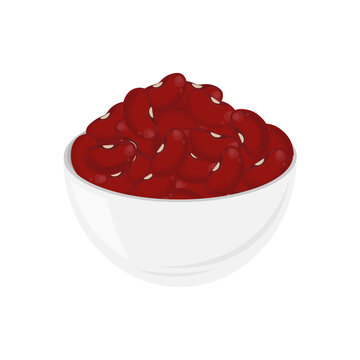 recommend clip art: Vector illustration logo Clip art Red beans or kidney beans on a bowl