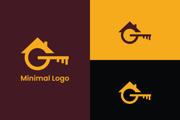 line art icon logo of a house with a key modern abstract logo for safety and security with keys for real estate related business , Home sell, home buy, reality buy vector, moneybox and key logo