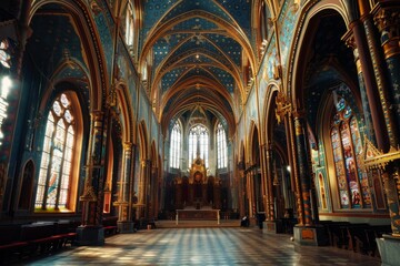 Fototapeta premium Interior of a Grand and Ornate Church