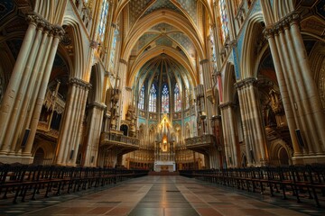 Fototapeta premium Ornate Interior of a European Cathedral