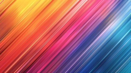 Colorful background with diagonal lines in various shades of rainbow colors, creating an abstract and modern wallpaper design. The colorful gradient adds vibrancy to the composition while emphasizing