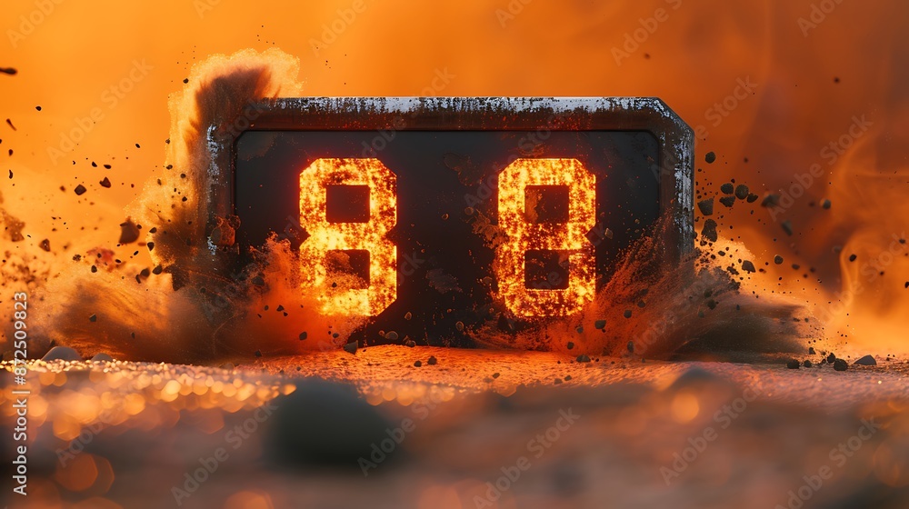 Poster a virtual digital alarm clock showing 