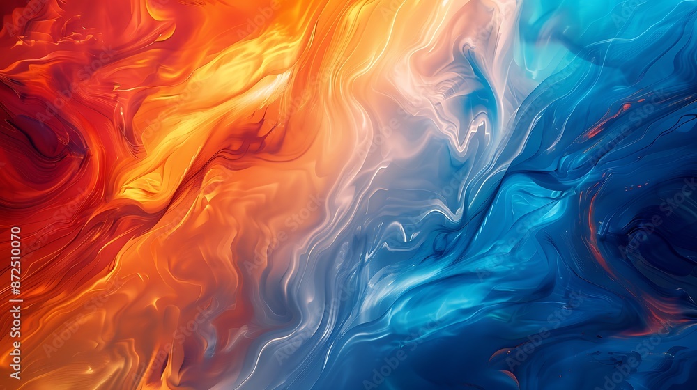 Aufkleber abstract background with swirling colors in blue, orange and red. the image is a close-up of an abst