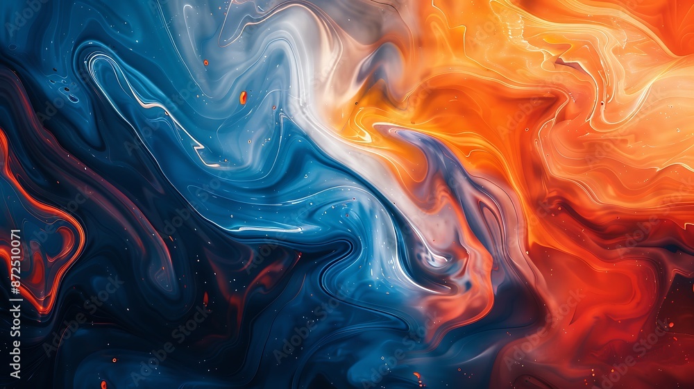 Aufkleber abstract background with swirling colors in blue, orange and red. the image is a close-up of an abst