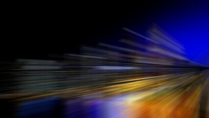 Abstract motion blur background with elements of speed, light, city, road, and water