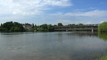 Summer landscape in Sesto Calende on Lake Maggior