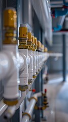 Organized Electrical Pipes Neatly Arranged in a Minimalist Home Interior Design