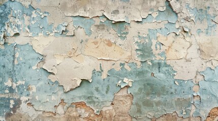 Fototapeta premium Old plaster wall with chipping paint and rustic charm