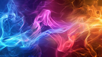 Fototapeta premium Colorful smoke trails intertwining in dynamic motion forming abstract visual