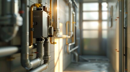 Beautifully Arranged Electrical Pipes in a Spacious and Organized Home Interior