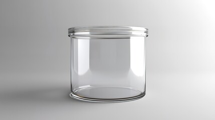 Empty Glass Container on White Background (PNG, 8K)

