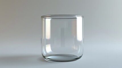 Empty Glass Container on White Background (PNG, 8K)

