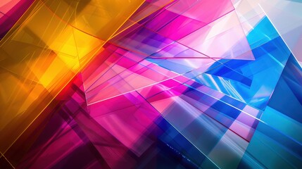 Obraz premium Layered translucent sheets in various colors creating a vibrant abstract collage