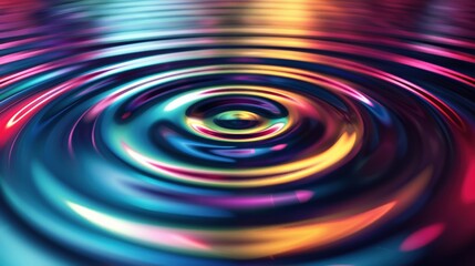 Concentric circles expanding outward in vibrant tones creating ripple effect