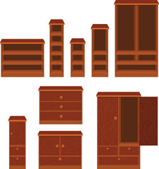 drawer, cupboard wood design furniture set