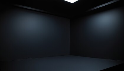 Empty black color studio room for product display background 
