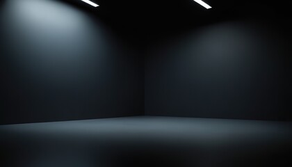 Empty black color studio room background for product display

