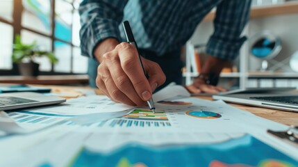 Obraz premium HR aligns HR strategies with business goals, analyzes workforce trends, and plans staffing to propel organizational growth. 