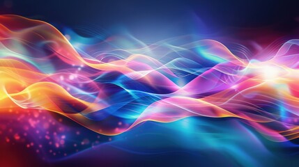 Fototapeta premium Vibrant abstract waves cascading in colorful display