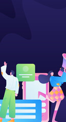 Notification announcement vector creative flat hand drawn illustration
