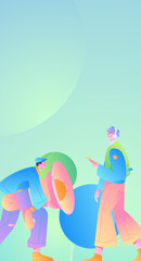 Notification announcement vector creative flat hand drawn illustration
