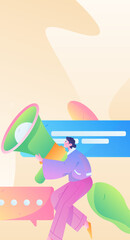 Notification announcement vector creative flat hand drawn illustration
