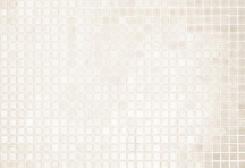 Cream light ceramic wall chequered and floor tiles mosaic background in bathroom, kitchen. Design pattern geometric with grid wallpaper texture decoration pool. Simple seamless abstract surface clean.